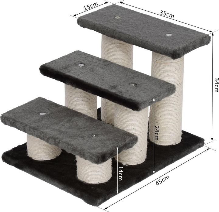 Actual product image PawHut Cat stairs with 3 steps (Cat)