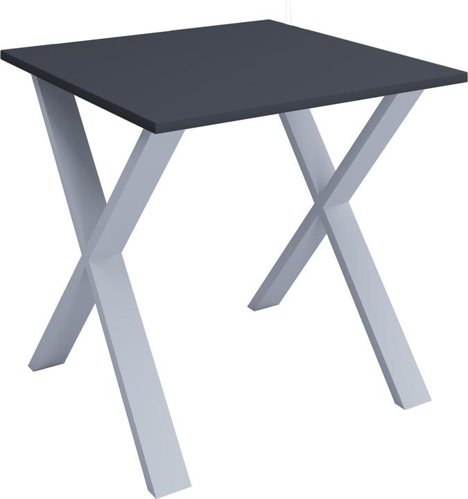 Produktbild VCM Schreibtisch Computertisch Lona X Silber (80 x 80 x 76 cm)