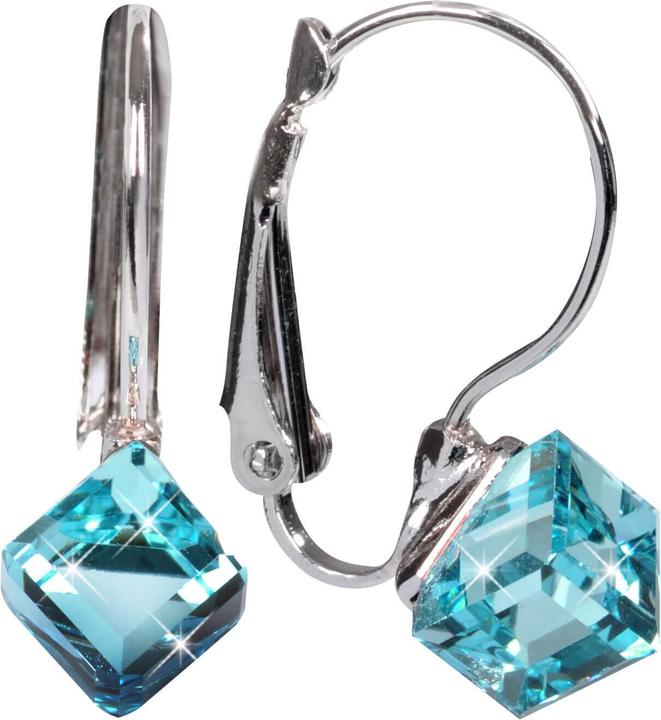 Levien Stylish earrings Cube Aquamarine (L)