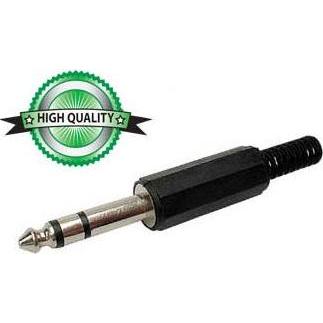 Velleman 6.35Mm Male Jack Connector Plastic Black Stereo, Elektronikkabel + Stecker, Schwarz