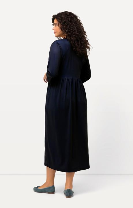 Produktbild Ulla Popken Midikleid, Punkte, Wickeloptik, V-Ausschnitt, 3/4-Arm (60)