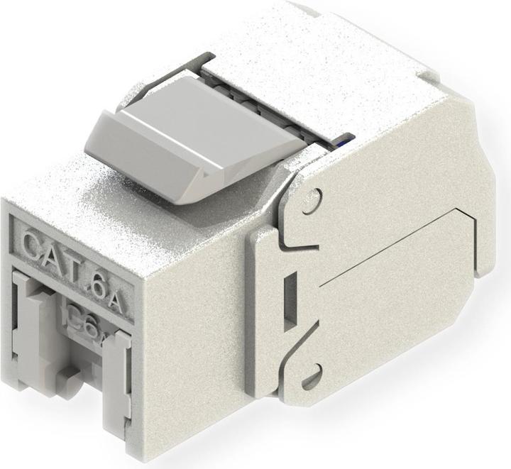 Actual product image Roline Keystone Cat6A/Cl.EA RJ45 shielded toolless silverf. (Keystone module)