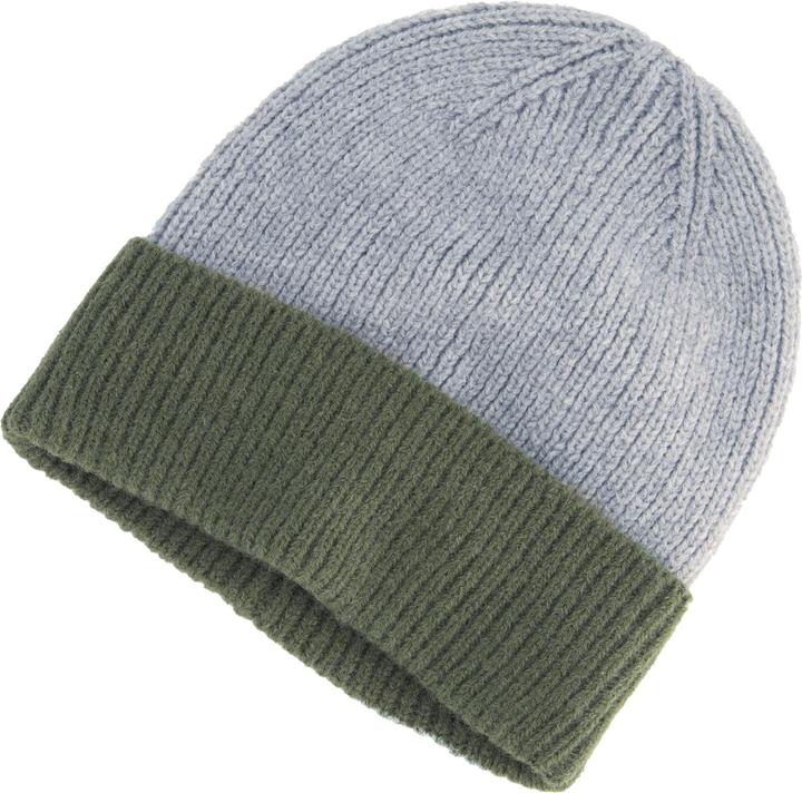 Image du produit Ulla Popken Bonnet Beanie en maille côtelée douce et confortable, revers de couleur contrastante (Taille unique)