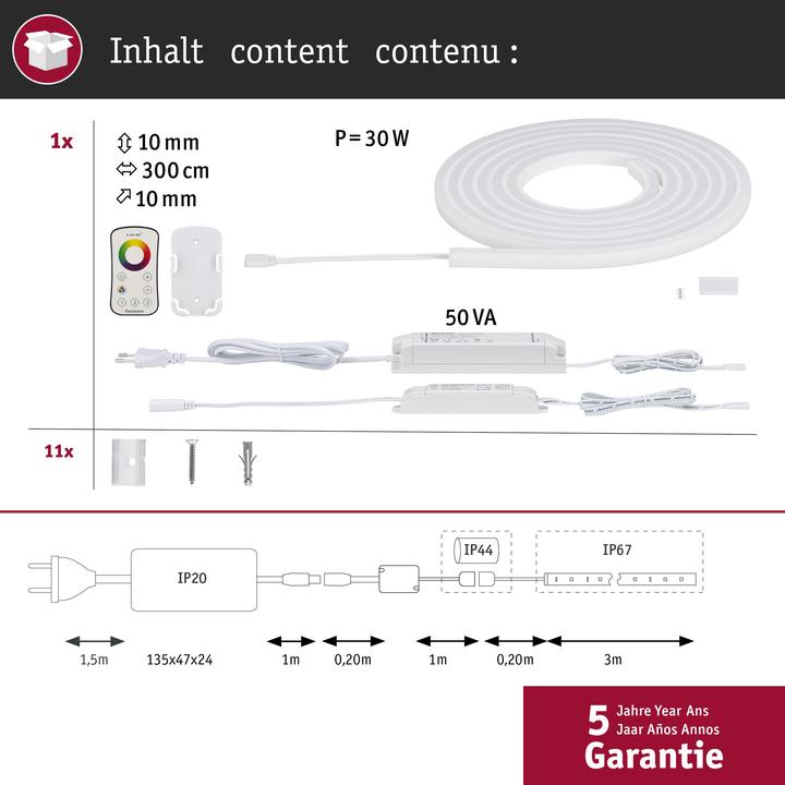 Image du produit Paulmann Kit MaxLED Flow Stripe (Multicolore, 300 cm, Intérieur)