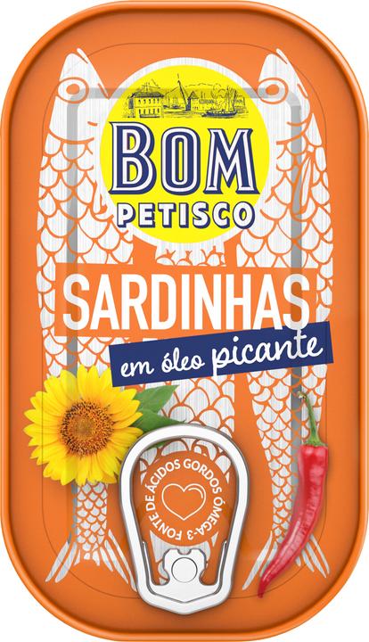 Immagine prodotto Bom Petisco Sarde in olio vegetale piccante (120 g)