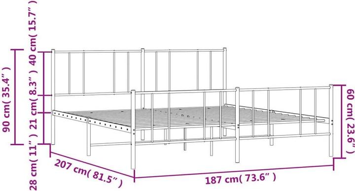 Produktbild vidaXL Bettgestell (180 x 200 cm)