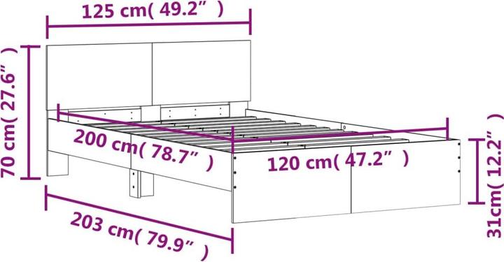 Image du produit vidaXL Bettgestell (135 x 190 cm)