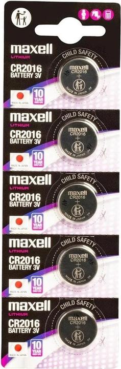 Produktbild Maxell Knopfzelle CR2016 (5 Stk., CR2016, 90 mAh)
