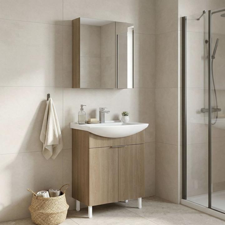 Produktbild Homitis Purus 65 Bathroom Cabinet With Sink & Mirror Set (2 Pieces)