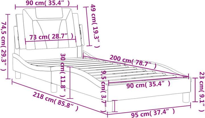 Image du produit vidaXL Bettgestell (90 x 200 cm)