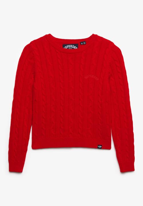 Produktbild Superdry Feinstrickpullover mit Zopfdesign, Rundhalsausschnitt, Damen (XS)