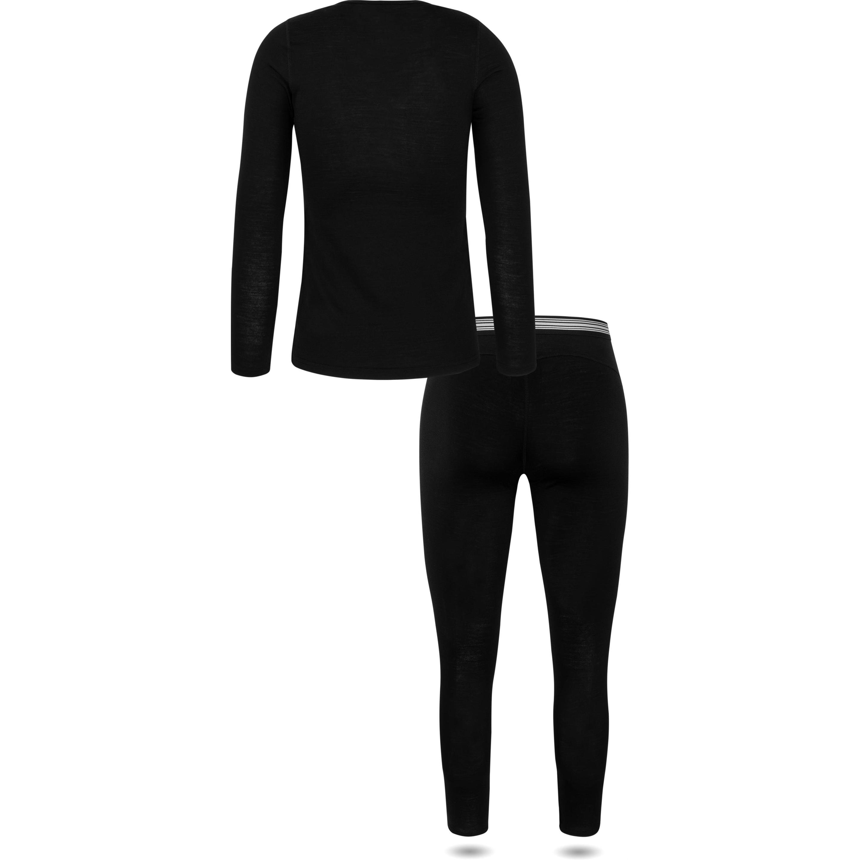 Thumbnail - Normani, Damen, Funktionsshirt, Damen Merino Unterwäsche-Set Mandurah/Perth (XXL), Schwarz, XXL