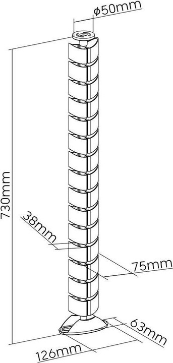 Actual product image myWall Flexible cable routing (Cable conduit, 73 cm)