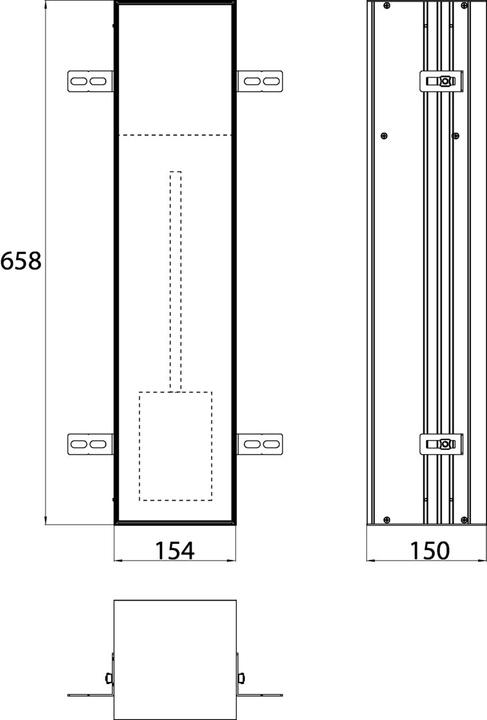 Productafbeelding Emco WC-module ASIS PLUS UP 658x154mm Deurscharnier links Aluminium