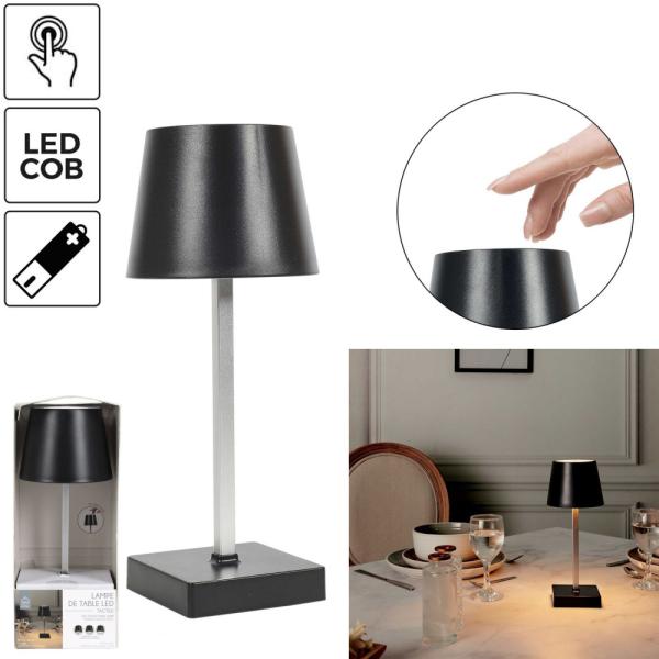 Produktbild Home Deco Factory Led-Tischlampe Schwarz mit Touch-Funktion