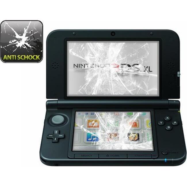 Protectorking 2x Panzerfolie Anti-Shock HD Klar (3DS XL), Weiteres Gaming Zubehör, Transparent