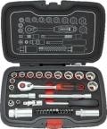 Produktbild Tecos Topnøglesaet 3/8" 34 dele. toppe 6-kant, skralde med 72 taender og Quick release. Leveres i en k
