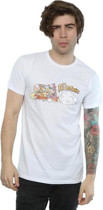 Actual product image The Flintstones Mens Family Car Distressed T-Shirt (L)