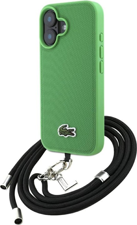 Produktbild Lacoste Etui Iconic Petit Pique Crossbody Cord MagSafe do iPhone 16 Plus zielony