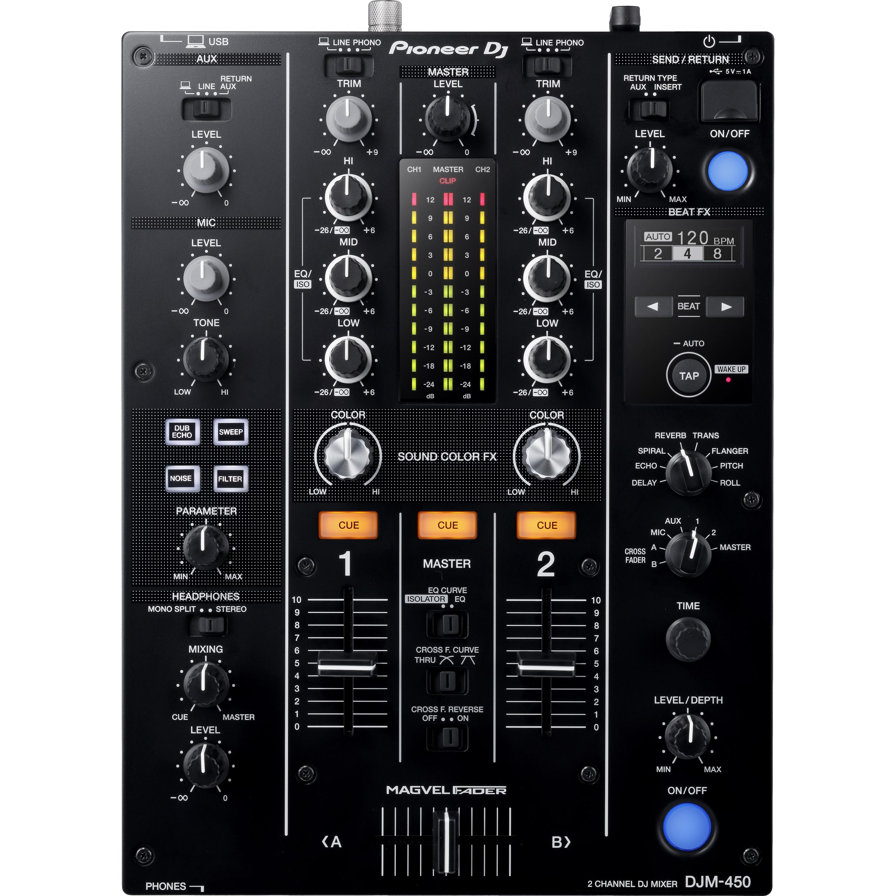 Pioneer Djm-450 (Clubmixer), Mischpult, Schwarz