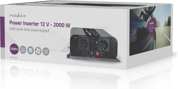 Produktbild Nedis Power Inverter Reine Sinus-Wellen - Eingangsspannung: 12 V DC - Geräteausgangsanschluss: Type