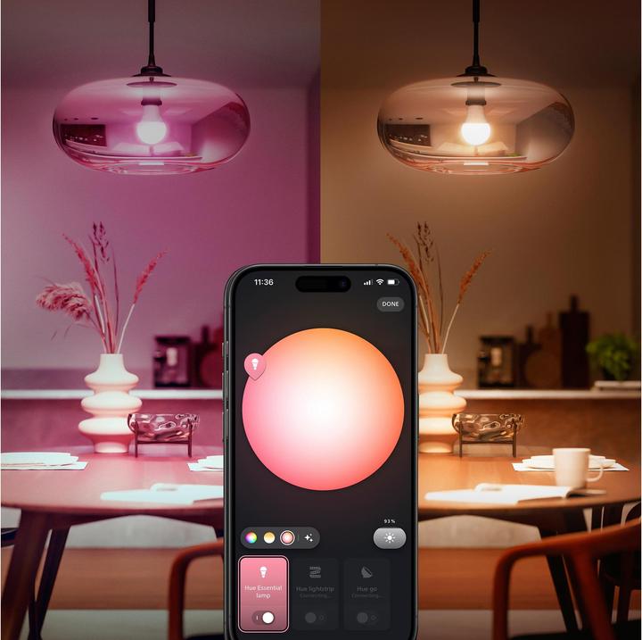 Actual product image Philips Hue Essential White & Color Ambiance (E27, 806 lm, 3x)
