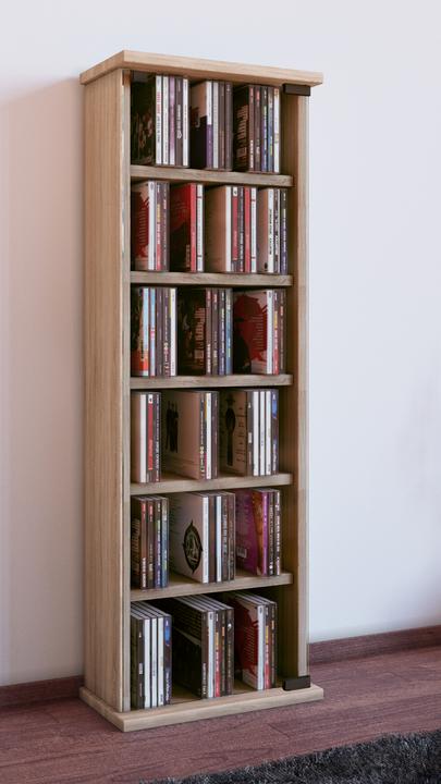 Produktbild VCM Holz CD DVD Stand Regal Vetro mit Glastür (31 x 18 x 92 cm)