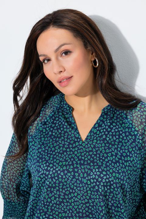 Actual product image Ulla Popken Heart Print Layered Blouse (56)