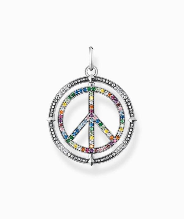 Productafbeelding Thomas Sabo Hanger Vredesteken met Gekleurde Stenen Zilver Gezwart (925 zilver)