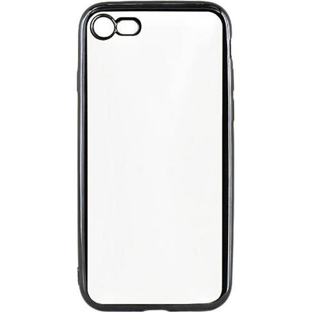 Tellur Cover Silicone for iPhone 7 black edges (Apple iPhone 7), Smartphone Hülle, Schwarz, Transparent