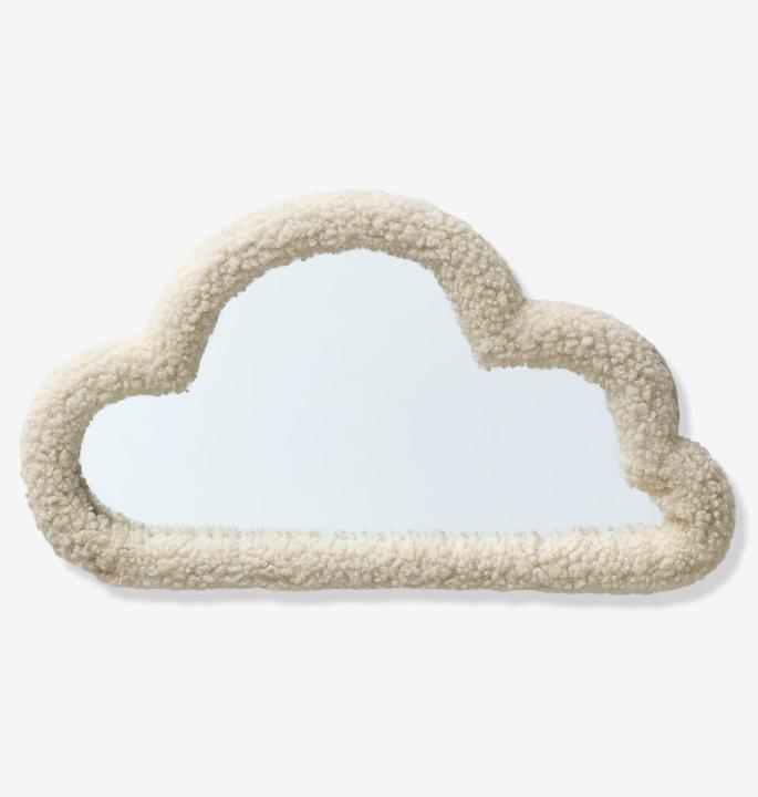 Immagine prodotto Vertbaudet Kinderzimmer Spiegel WOLKE mit Teddyfleece-Rahmen (45 x 25 cm)