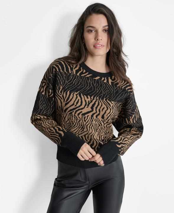 Produktbild DKNY Dolmanärmel Tigerdruck Pullover (M)