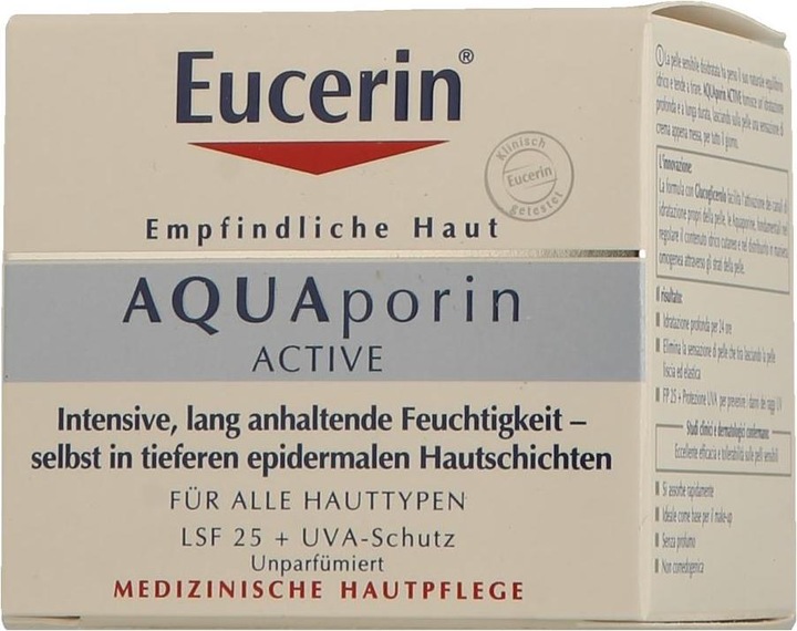 Image du produit Eucerin Peau sensible AQUAporin active SPF 25, 50 ml de crème (Crème solaire, SPF 25, 50 ml)