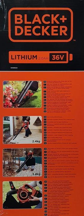 Actual product image Black & Decker Gwc3600l20 (Rechargeable battery operated, Vacuum cleaners & blowers, Leaf blower, Leaf vacuums)