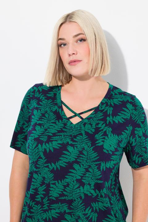 Actual product image Ulla Popken Strappy Short Sleeve Knit Tunic (58)