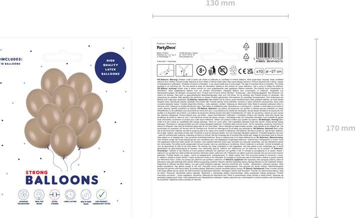 Produktbild Partydeco Strong Balloons 27cm, Pastel Cappuccino (1 pkt / 10 pc.) (10 x)