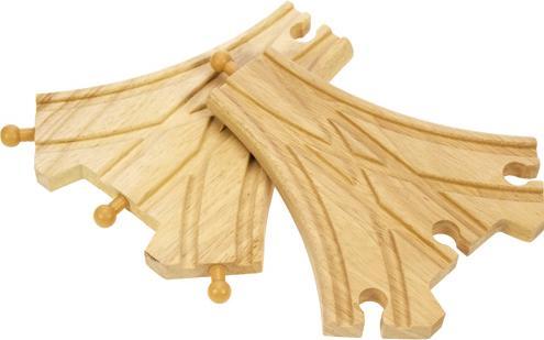 Actual product image Bigjigs Wooden rails 3-way split