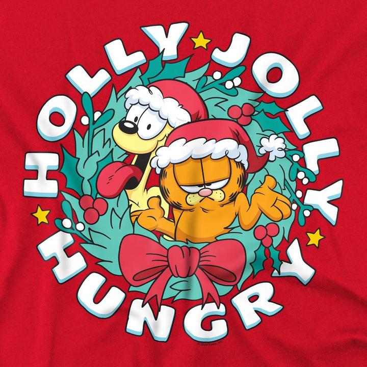 Produktbild Garfield Holly Jolly Hungry TShirt weihnachtliches Design (M)