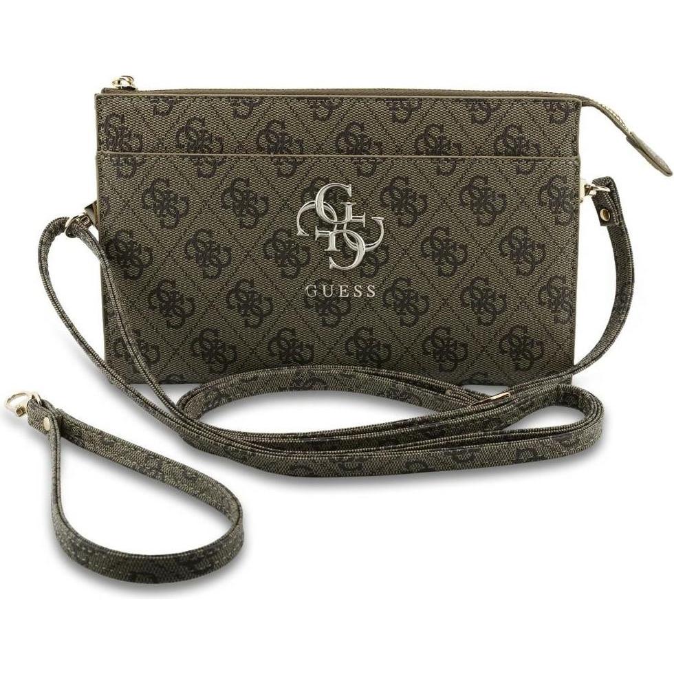 Guess, Donne, Borsetta, Torebka 4G Big Logo kopertówka na telefon brązowy, Marrone