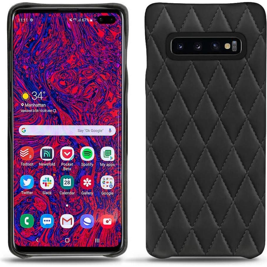 Noreve Lederschutzhülle (Samsung Galaxy S10+), Smartphone Hülle, Schwarz