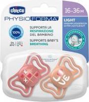 Image du produit Chicco Sucettes physiologiques PHYSIO FORMA LIGHT silicone PINK 16-36m 2pcs (2 x)