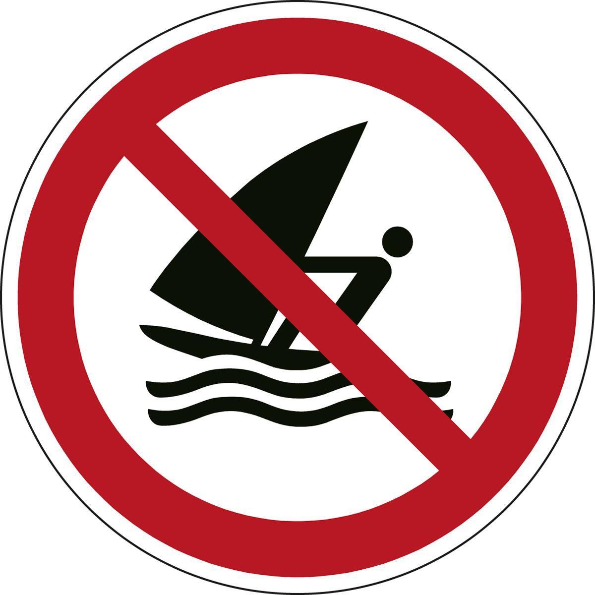 Brady, Sicherheitskennzeichnung, ISO-Sicherheitsschild - Windsurfen verboten