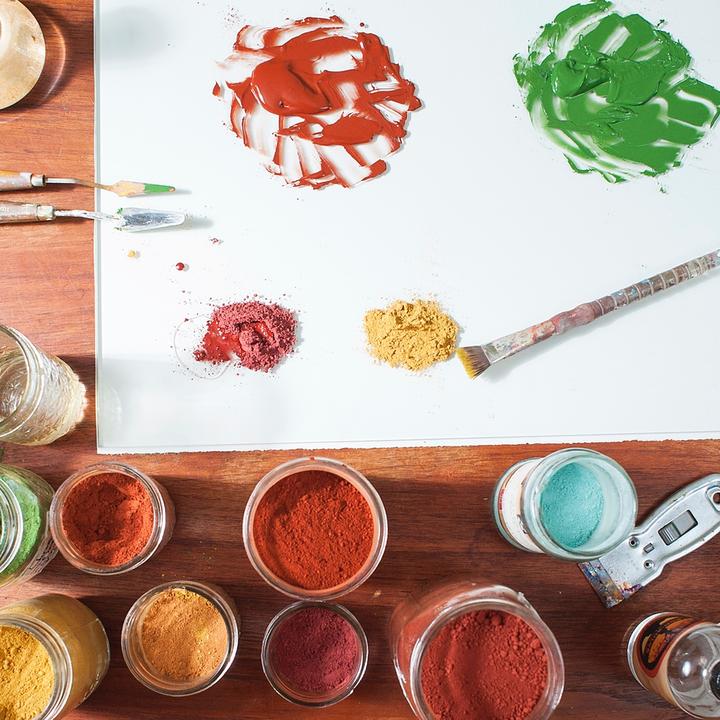 Immagine prodotto Natural Earth Paint Colore per bambini (Arancia, Blu, Rosso, Verde, Marrone, Giallo, 2000 ml)