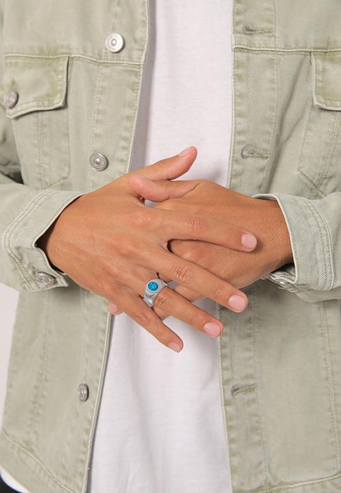 Image du produit Kuzzoi Bague homme sceau turquoise howlite 925 argent (60, Argent 925)