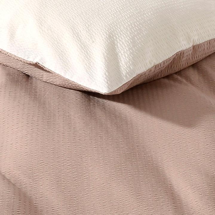 Produktbild Janine Soft-Seersucker Uni Wendebettwäsche taupe/ecru (Duvetbezug, 155x220 cm + 80x80 cm)