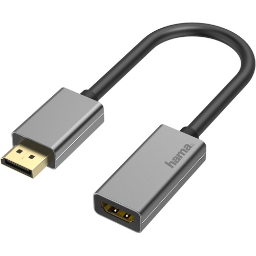 Hama DisplayPort — HDMI (Typ A) (HDMI, 15 cm), Data + Video Adapter, Schwarz