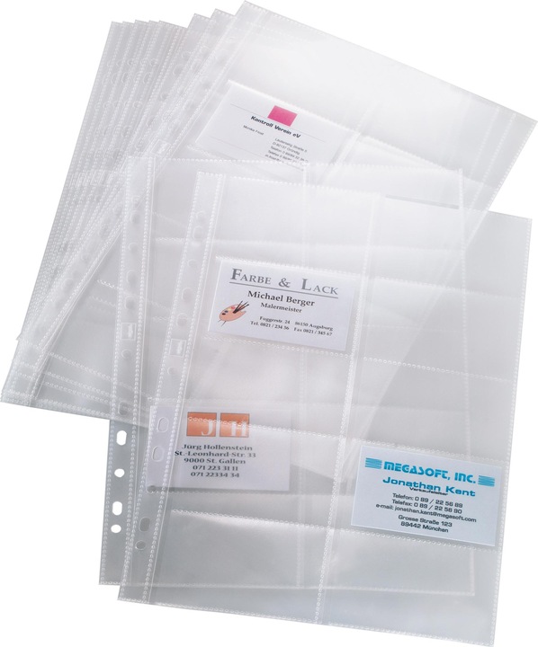 Actual product image Sigel Sleeves for business card ring binders (A8)