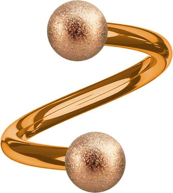 Immagine prodotto Star Piercing Micro spirale oro rosa maculata con due sfere (senza ottone, Acciaio chirurgico 316L)