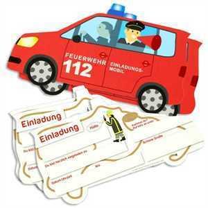 Produktbild DH-Konzept Einladung Feuerwehr Auto (6 Stk.)