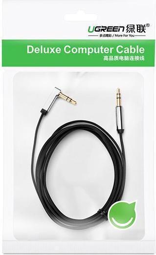 Image du produit Ugreen Câble plat coudé Câble audio AUX mini-jack 3,5 mm 0,5 m noir (AV119 10596) (0.50 m)